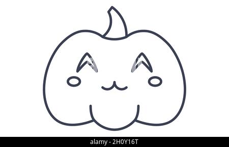 pumpkin on white background. The main symbol of the Happy Halloween holiday. Pumpkin with smile for your design for the holiday Halloween. Vector Stock Vector