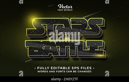 star movie text effect editable eps cc. words and fonts can be changed Stock Vector