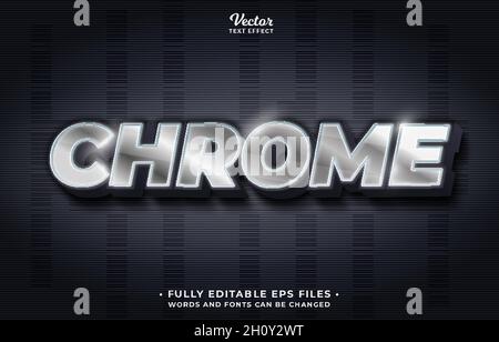 silver iron chrome text effect editable eps cc. words and fonts can be changed Stock Vector