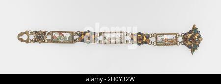 Belt, early 1700s. Netherlands, early 18th century. Enamel on copper with gilt metal mounts and cloisonné medallions; overall: 55.9 cm (22 in.). Stock Photo