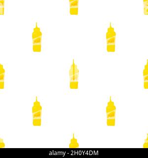 Mustard pattern seamless background texture repeat wallpaper geometric vector Stock Vector