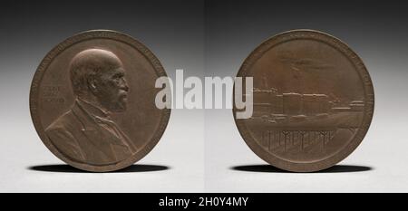 Medal: Abram Stevens Hewitt , 1875-1925. Louis-Oscar Roty (French, 1846-1911). Bronze; diameter: 6.9 cm (2 11/16 in.). Stock Photo