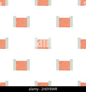 Brick fence pattern seamless background texture repeat wallpaper geometric vector Stock Vector
