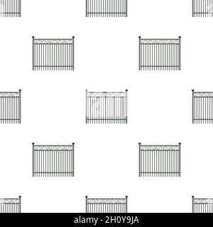 Park fence pattern seamless background texture repeat wallpaper geometric vector Stock Vector
