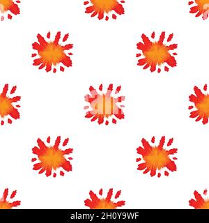 Red explosion pattern seamless background texture repeat wallpaper geometric vector Stock Vector