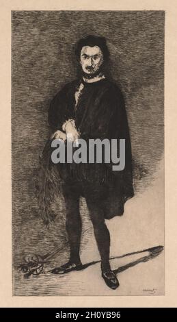 The Tragic Actor, 1866. Edouard Manet (French, 1832-1883). Etching; Stock Photo