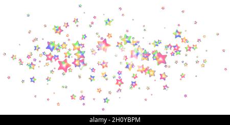 Sprinkle realistic with grains star shaped. Pattern colorful sprinkles grainy of desserts isolated on white. Design for holiday designs, party, birthd Stock Vector