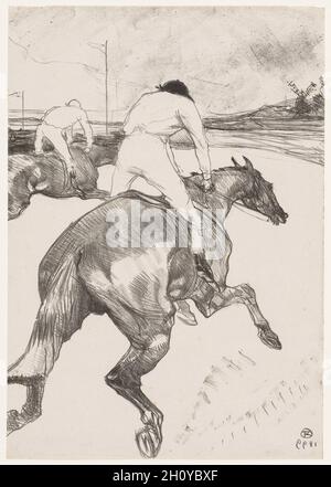 The Jockey, 1899. Henri de Toulouse-Lautrec (French, 1864-1901). Lithograph; Stock Photo