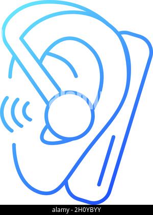 Handsfree headset gradient linear vector icon Stock Vector