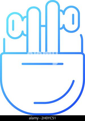 Charging case for wireless earphones gradient linear vector icon Stock Vector