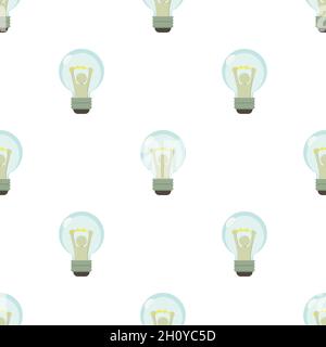 Smart light bulb pattern seamless background texture repeat wallpaper geometric vector Stock Vector