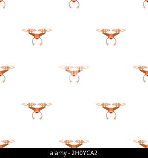 Flying robot pattern seamless background texture repeat wallpaper geometric vector Stock Vector