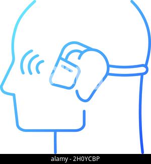 Open ear wireless headphones gradient linear vector icon Stock Vector