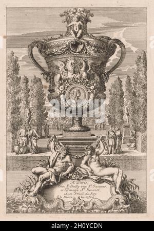 Decorative Urn, 1600s. Jean Le Pautre (French, 1618-1682). Etching; sheet: 26.8 x 19.1 cm (10 9/16 x 7 1/2 in.); platemark: 23 x 15.8 cm (9 1/16 x 6 1/4 in.). Stock Photo