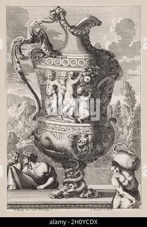Decorative Urn, 1600s. Jean Le Pautre (French, 1618-1682). Etching; sheet: 23.1 x 15.3 cm (9 1/8 x 6 in.); secondary support: 30.3 x 21.7 cm (11 15/16 x 8 9/16 in.). Stock Photo