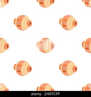 Robotic ball pattern seamless background texture repeat wallpaper geometric vector Stock Vector