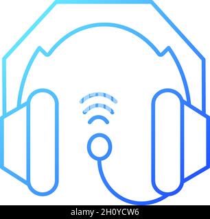 Gaming headset gradient linear vector icon Stock Vector