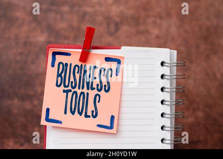 Text caption presenting Business Tools. Business showcase Marketing Methodologies Processes and Technologies use Brainstorming The New Idea Of Stock Photo