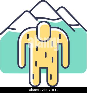 Yeti RGB color icon Stock Vector