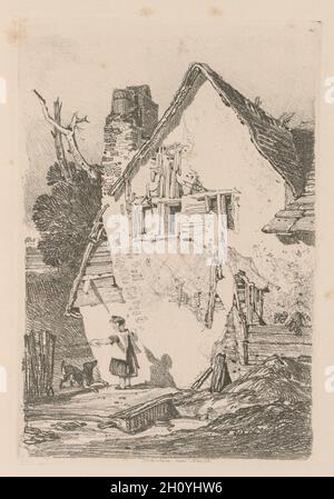 Liber Studiorum: Plate 40, Lakenham, near Norwich, 1838. John Sell Cotman (British, 1782-1842). Softground etching, from a bound volume containing 48 plates; sheet: 49.6 x 32 cm (19 1/2 x 12 5/8 in.); platemark: 23.7 x 16.1 cm (9 5/16 x 6 5/16 in.). Stock Photo