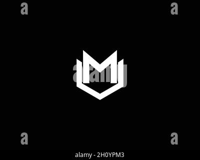 LETTERS MV LOGO DESIGN WITH NEGATIVE SPACE EFFECT FOR ILLUSTRATION USE Stock Vector