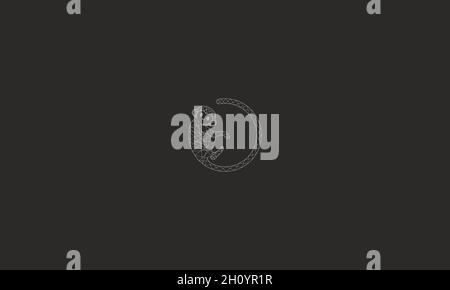 monkey logo in cross line shape for illustration or logo design use Stock Vector