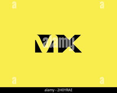 LETTERS MX LOGO DESIGN WITH NEGATIVE SPACE EFFECT FOR ILLUSTRATION USE Stock Vector