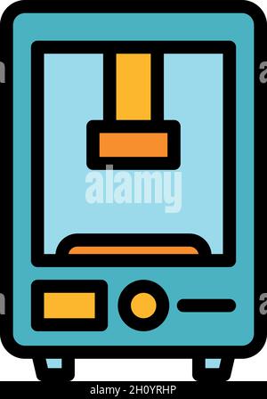 Automation press machine icon. Outline automation press machine vector icon color flat isolated Stock Vector