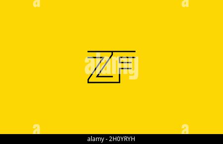 LETTERS ZF LOGO DESIGN WITH NEGATIVE SPACE EFFECT FOR ILLUSTRATION USE Stock Vector