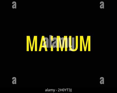 LETTERS MAXIMUM LOGO DESIGN WITH NEGATIVE SPACE EFFECT FOR ILLUSTRATION USE Stock Vector