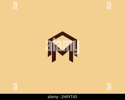 LETTERS MA LOGO DESIGN WITH NEGATIVE SPACE EFFECT FOR ILLUSTRATION USE Stock Vector