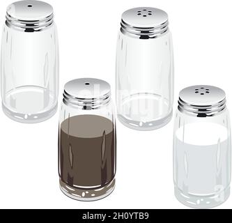 Vector salt & pepper shakers Available EPS-8 vector format separated by groups and layers for easy edit Stock Vector