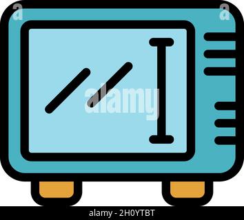 Electric oven icon. Outline Electric oven vector icon color flat isolated Stock Vector