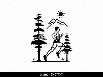 Line art illustration of trail run design Stock Vector Image & Art - Alamy