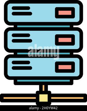 Malware system icon. Outline malware system vector icon color flat isolated Stock Vector