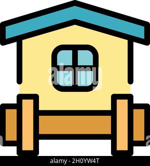 Home gym equipment icon. Outline home gym equipment vector icon color flat isolated Stock Vector