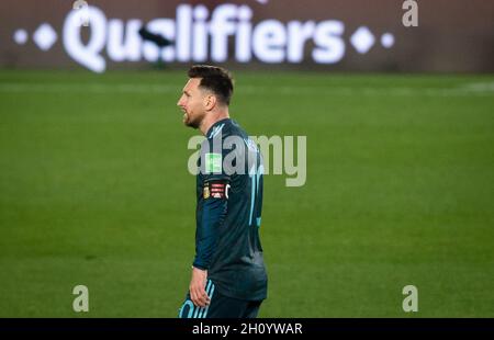Buenos Aires, Argentina. 14th Oct, 2021. Lionel Messi seen during the FIFA World Cup Qatar 2022 Qualifiers match between Argentina and Peru at El Monumental. Final score; Argentina 1:0 Peru. (Photo by Manuel Cortina/SOPA Images/Sipa USA) Credit: Sipa USA/Alamy Live News Stock Photo