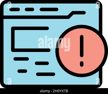Webpage malware icon. Outline webpage malware vector icon color flat isolated Stock Vector