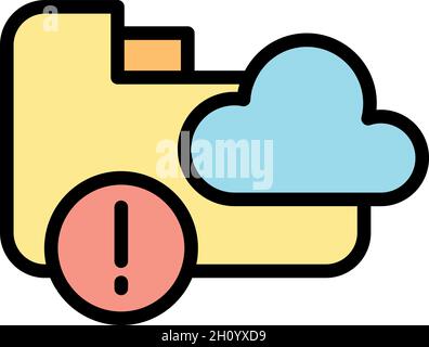 Cloud files malware icon. Outline cloud files malware vector icon color flat isolated Stock Vector