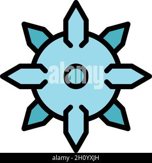 Malware virus icon. Outline malware virus vector icon color flat isolated Stock Vector