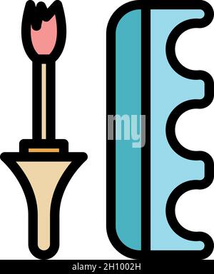 Nail hygiene tools icon. Outline nail hygiene tools vector icon color flat isolated Stock Vector