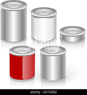 Vector Tincan set. EPS-10 separated by groups and layers for easy edit Stock Vector