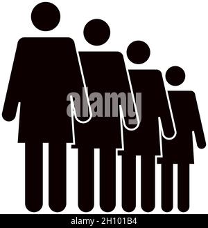 silhouettes figures four avatars Stock Vector