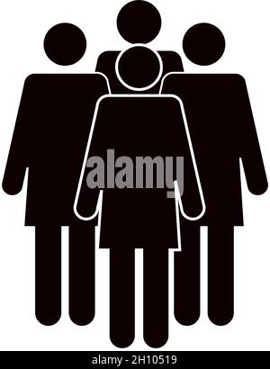 four silhouettes figures avatars Stock Vector