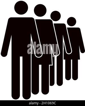 silhouettes figures four avatars Stock Vector