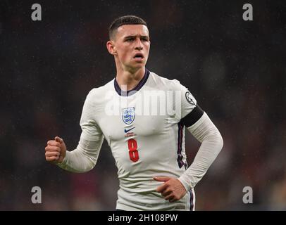 England v Hungary - FIFA World Cup 2022 - Wembley Stadium  England's Phil Foden during the World Cup Qualifier at Wembley. Picture : Mark Pain Stock Photo