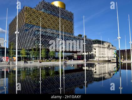 Library of Birmingham and Baskerville House with New Centenary Square, UK Stock Photo