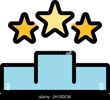 Star career icon. Outline star career vector icon color flat isolated Stock Vector