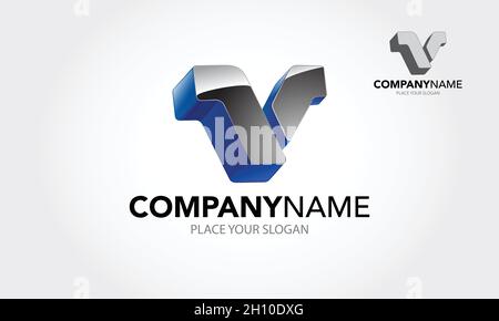 Creative V letter logo design template. An excellent logo template suitable for companies whose name starts with the letter V. Stock Vector