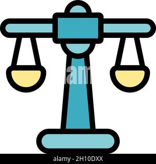 Campaign scale icon. Outline campaign scale vector icon color flat isolated Stock Vector